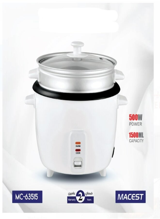 MACEST Electric Rice Cooker 1500ML 500W 