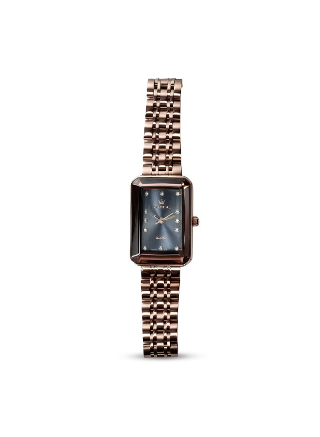 IMPERIAL Women's Rose Gold Stainless Steel Watch, Black Dial, Y121 Movement, Butterfly Clasp, 3ATM Watch for Women | IMP.GD6636L7668 - Image 1