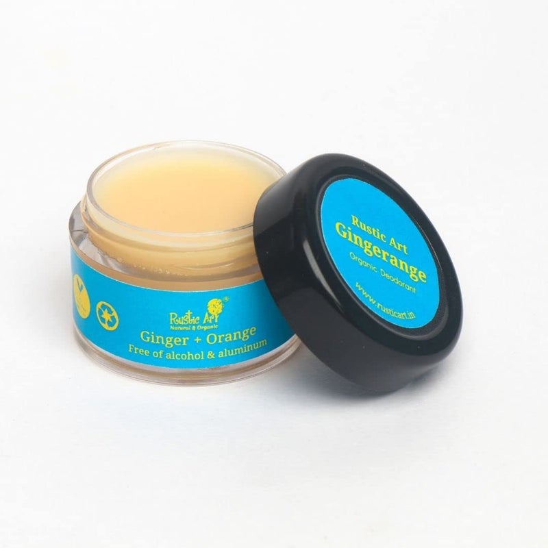 Rustic Art Rustic Art Organic Gingerange Deodorant with Vitamin E  Vegan Unisex  Free of Alcohol  Aluminium  Lasts Up To 12 hours  For Women  Men  12 g - Image 2
