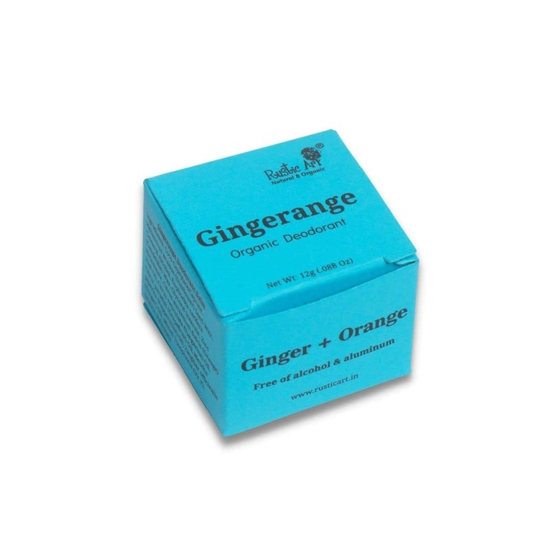 Rustic Art Rustic Art Organic Gingerange Deodorant with Vitamin E  Vegan Unisex  Free of Alcohol  Aluminium  Lasts Up To 12 hours  For Women  Men  12 g - Image 3