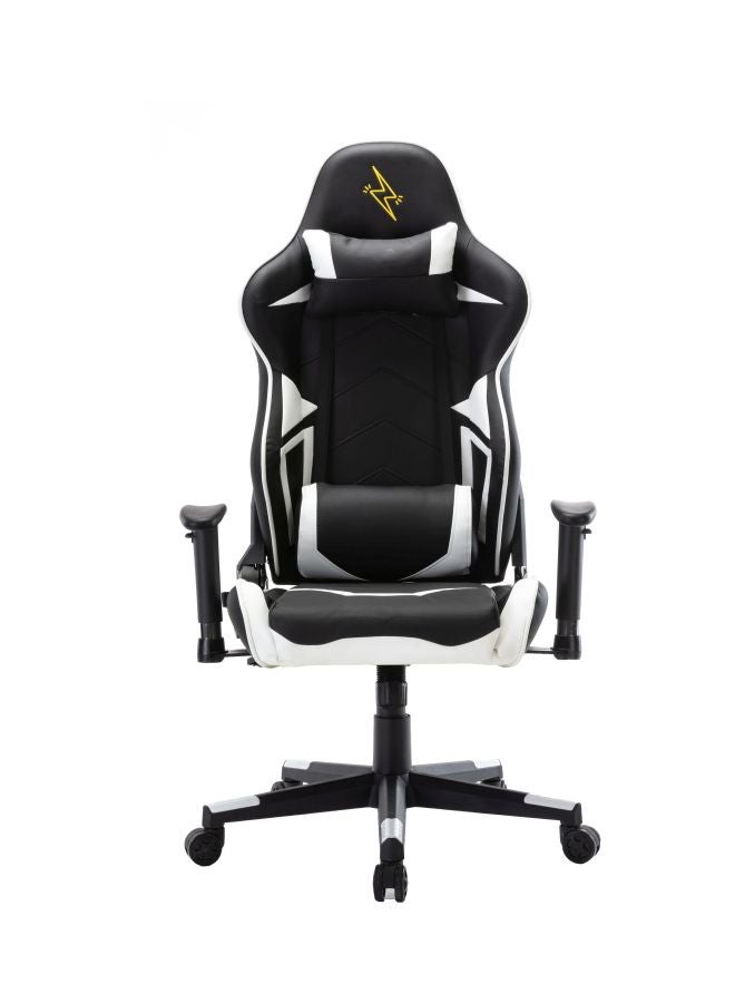 بليتزد كرسي للألعاب بظهر مرتفع ووسادة لمنطقة أسفل الظهر أبيض/ أسود 65.5x84x29سم - Image 1