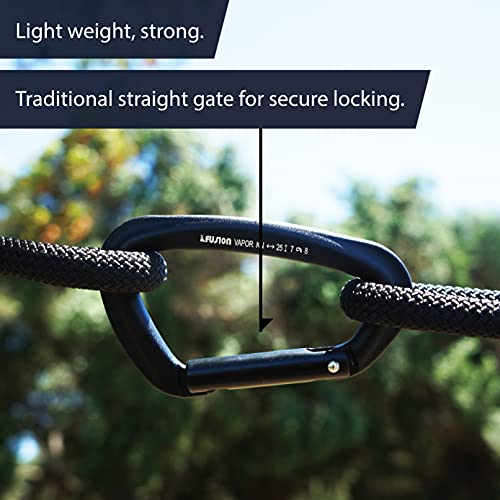 FUSION Climb Vapor III Military Tactical Matte Edition Aluminum Straight Gate Key Nose Modified D Carabiner Black, Hunting Carabiner (FP-8122-3ST-BLK) (Straight gate) - Image 4