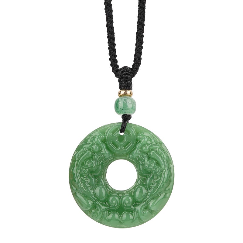 Chiorgone Feng Shui Pi Xiu Necklace â€“ Double-Sided Carved Nephrite Jade Pendant, Symbolizing Good Luck and Prosperity, Great Gift for Career Success. - Image 1