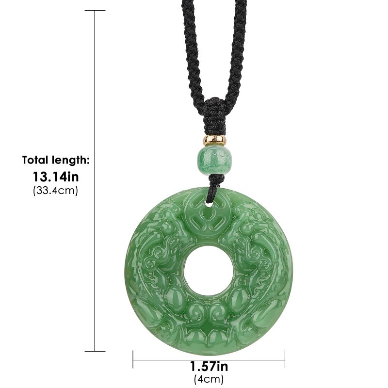 Chiorgone Feng Shui Pi Xiu Necklace â€“ Double-Sided Carved Nephrite Jade Pendant, Symbolizing Good Luck and Prosperity, Great Gift for Career Success. - Image 3