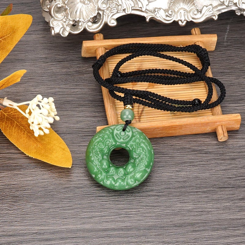 Chiorgone Feng Shui Pi Xiu Necklace â€“ Double-Sided Carved Nephrite Jade Pendant, Symbolizing Good Luck and Prosperity, Great Gift for Career Success. - Image 2
