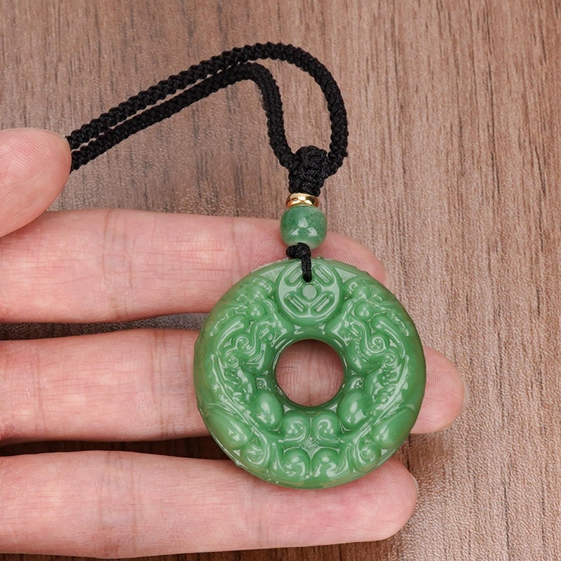 Chiorgone Feng Shui Pi Xiu Necklace â€“ Double-Sided Carved Nephrite Jade Pendant, Symbolizing Good Luck and Prosperity, Great Gift for Career Success. - Image 4