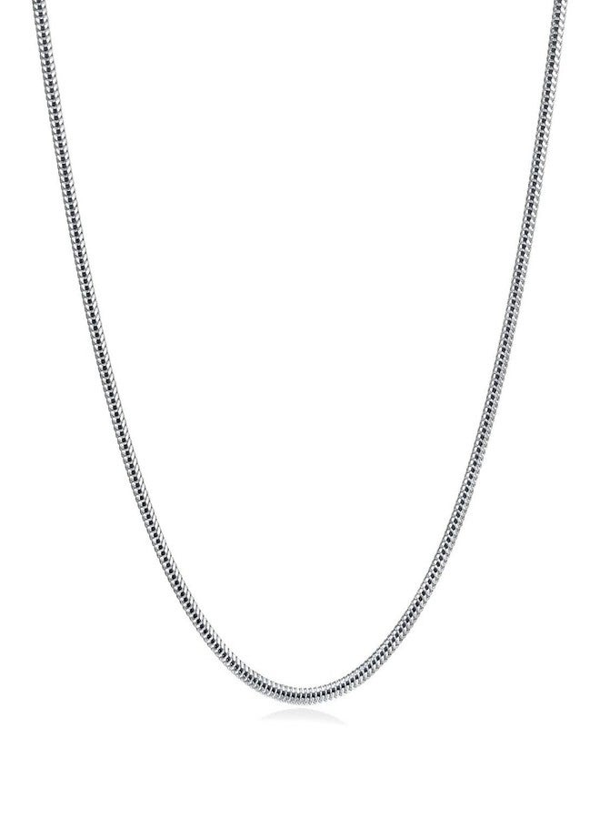 Parnika (Formerly MJ 925 Unisex Snake Design Silver Chain in Pure 92.5 Sterling Silver for Women | Chandi Ki Chain | (2mm, 18) - Image 1