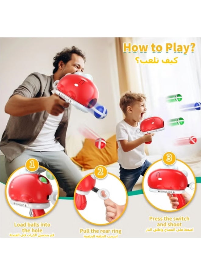لعبة لوحة السهامالديناصورية للأطفال، لعبة الهدف مع سلاح ديناصوري للأстрель، مع 12 كرة لاصقة، ألعاب تنافسية داخلية وخارجية، подарки لمناسبات المولوديات للأطفال. - Image 2