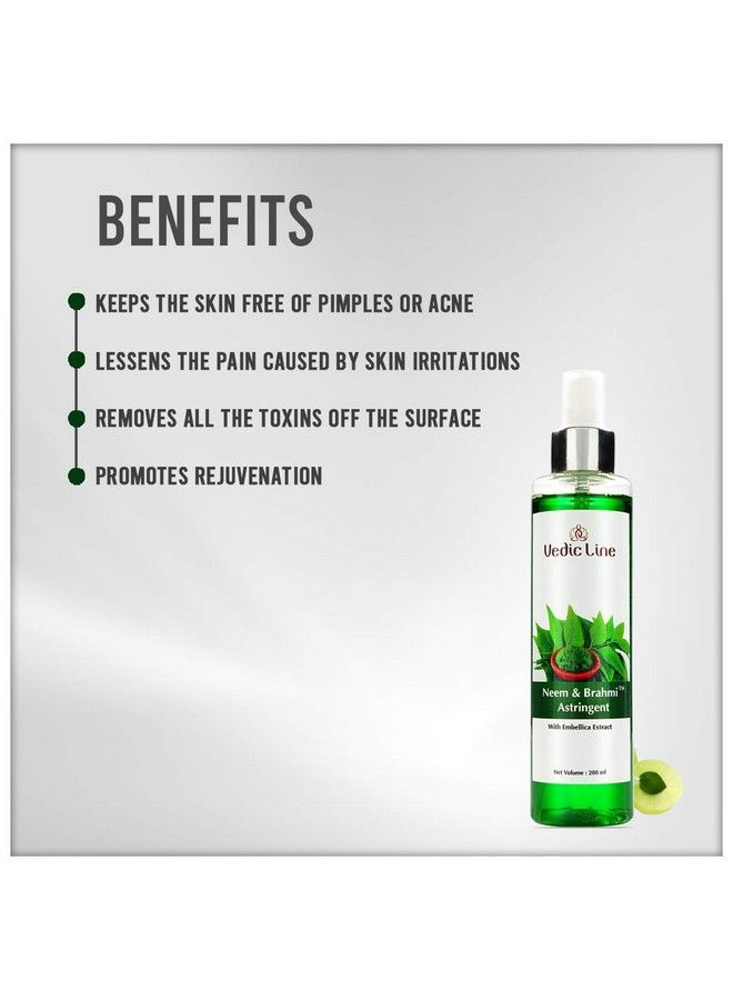 Vedicline Neem & Brahmi Astringentreduce Wrinkleacne & Dark Spots With Embellica Extract For Clear And Healthty Skin 200Ml - Image 4