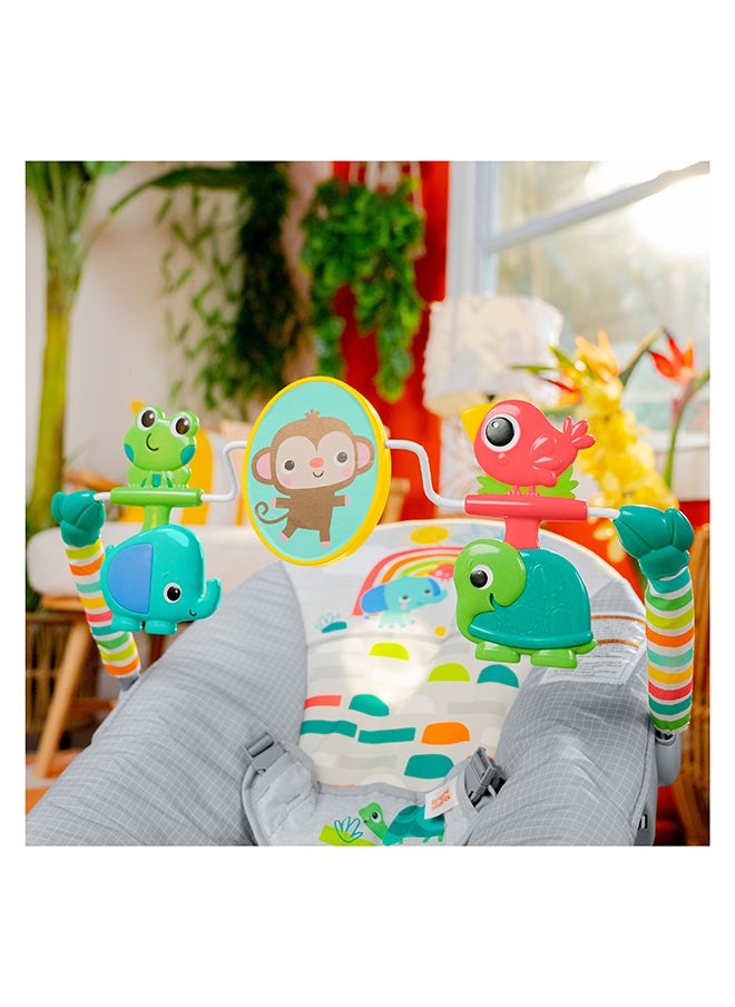 Bright Starts - Playful Paradise Comfy Baby Bouncer Seat with Soothing Vibration and Toys - Image 1