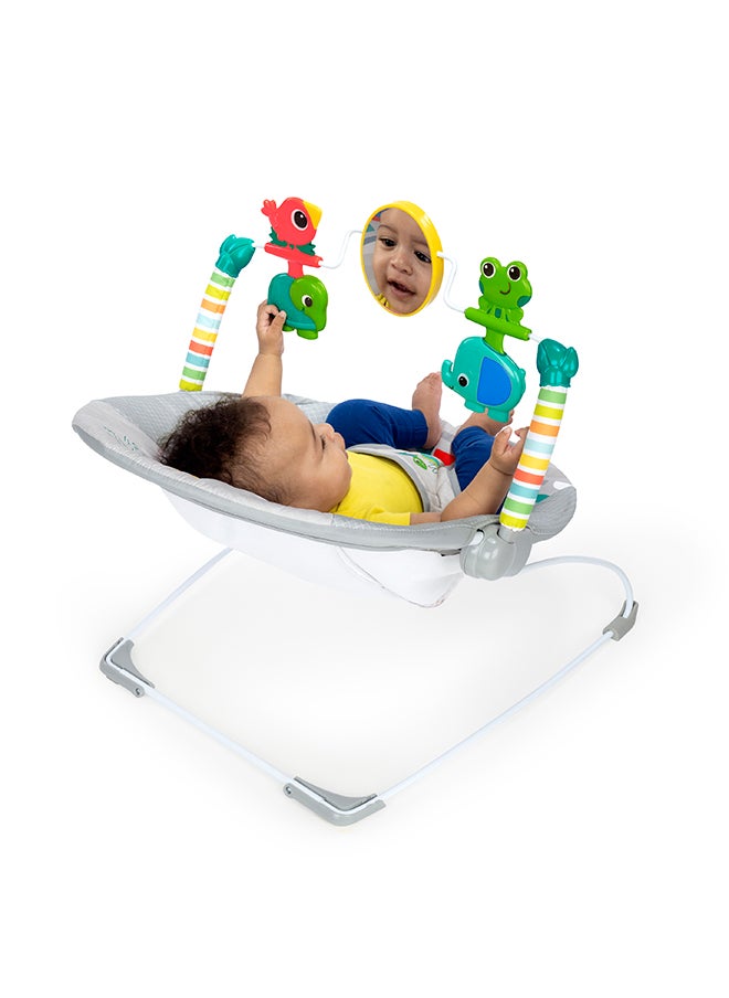 Bright Starts - Playful Paradise Comfy Baby Bouncer Seat with Soothing Vibration and Toys - Image 1
