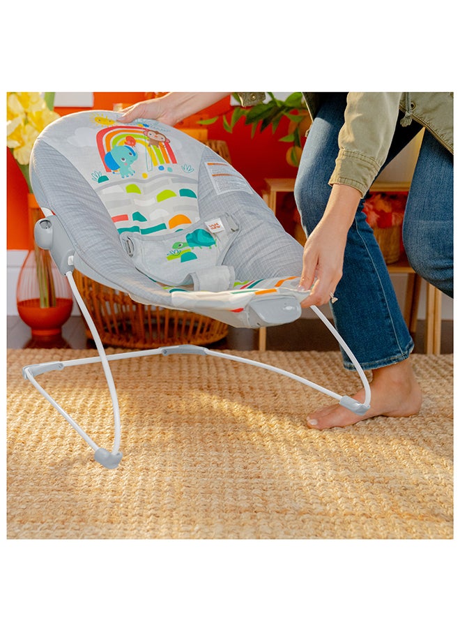 Bright Starts - Playful Paradise Comfy Baby Bouncer Seat with Soothing Vibration and Toys - Image 1