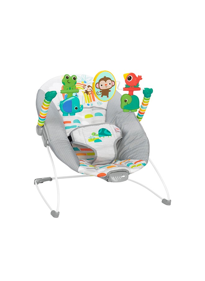 Bright Starts - Playful Paradise Comfy Baby Bouncer Seat with Soothing Vibration and Toys - Image 1