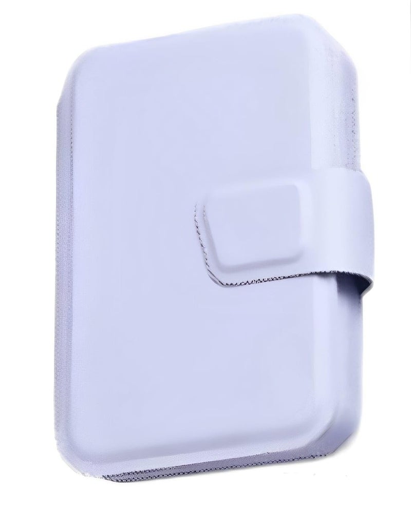 HS Ultra-Slim Vegan Leather Magnetic Card Holder Wallet, 3-Card Capacity, MagSafe Compatible (White) - Image 1