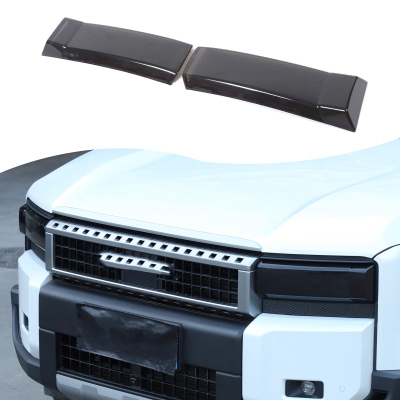 Smoked Headlight Cover Compatible with Toyota Land Cruiser 250 Prado J250 LC250 2024 2025 Front Head Light Lamp Trim Guard Cover