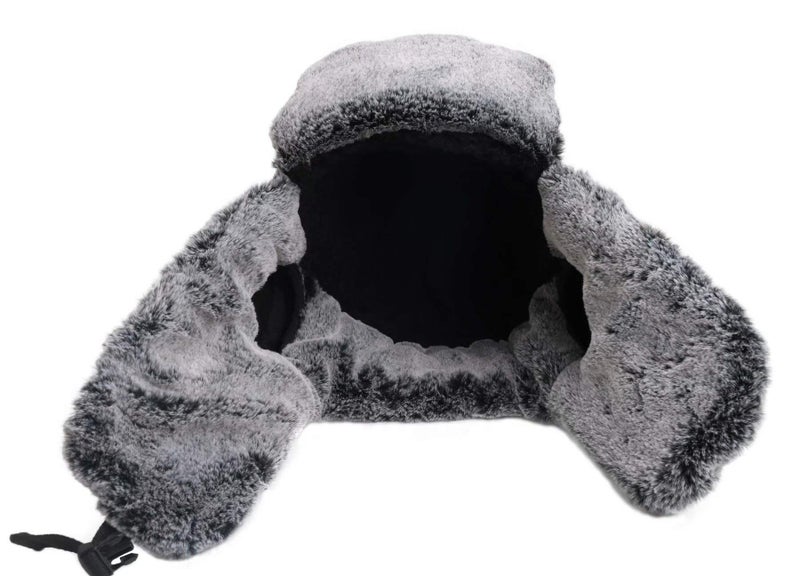 Connectyle Men's Warm Winter Hats for Hiking Hunting Hat Snow Ski Trooper Trapper Hat Faux Fur Hat Navy Blue - Image 4