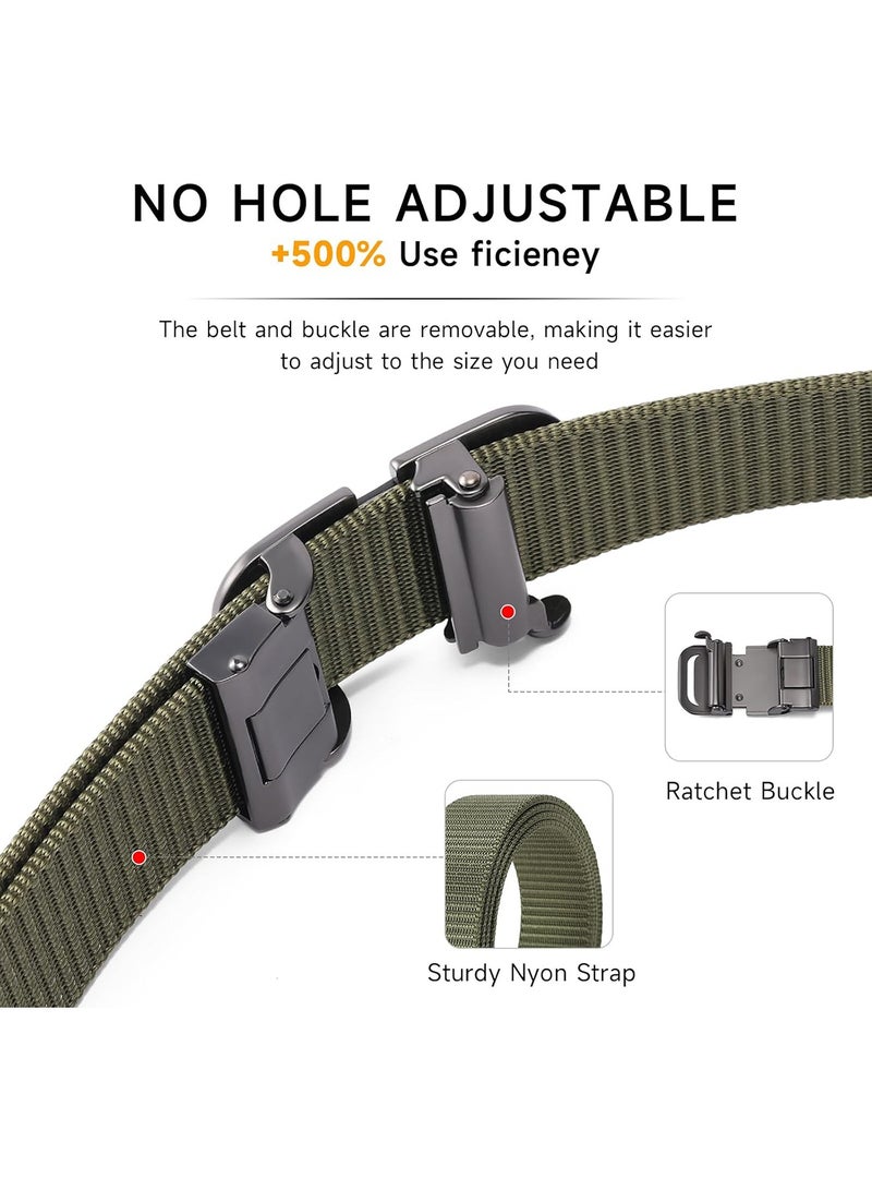 Automatic Nylon Belt for Men & Women - Fashionable, Adjustable, Durable, and Comfortable Waist Belt for Casual & Formal Wear, Everyday Use, and Outdoor Activities Green - Image 3