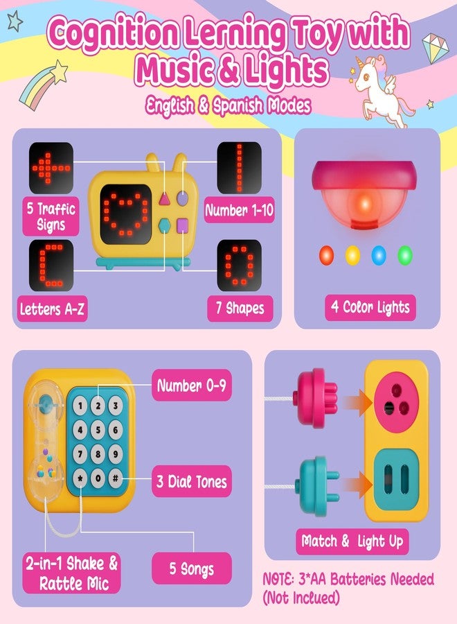 Nicella Busy Board for 1 Year Old Girl Gifts, Montessori Toys for 1 2 Year Old - 56+ Activities Bilingual Music Learning Sensory Toys for Toddlers 1-3 - Birthday Gift for 1+ Year Old Girl Boy - Image 4
