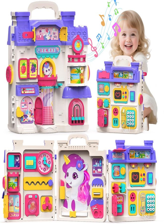 Nicella Busy Board for 1 Year Old Girl Gifts, Montessori Toys for 1 2 Year Old - 56+ Activities Bilingual Music Learning Sensory Toys for Toddlers 1-3 - Birthday Gift for 1+ Year Old Girl Boy - Image 1