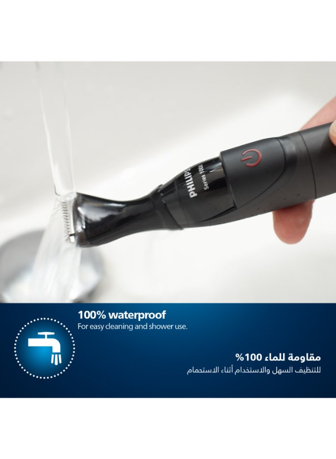 Philips Multigroom MG1100/16,Ultra-Precise Beard Styler,3 Precision Combs, Fully Washable,AA Battery Included Black/Grey MG1100/16 - Image 5
