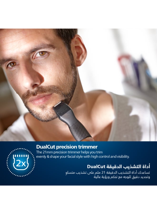 Philips Multigroom MG1100/16,Ultra-Precise Beard Styler,3 Precision Combs, Fully Washable,AA Battery Included Black/Grey MG1100/16 - Image 3