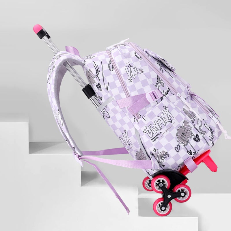 Natural Fish New Grade 2 To 6 Stair Climbing Rod Schoolbag Girl Junior High School Large Capacity Removable One-Piece Hair - Image 5