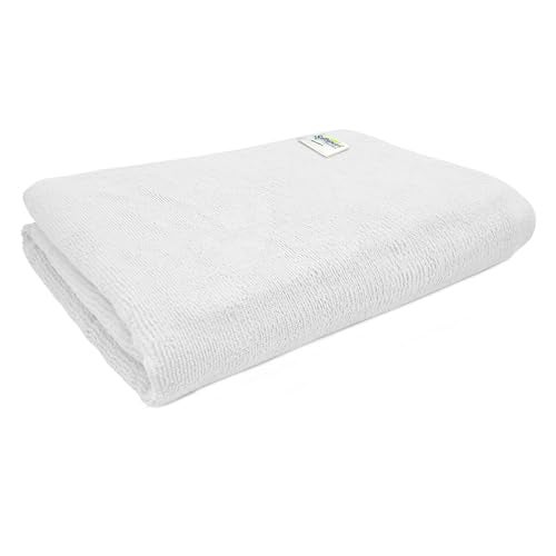 SOFTSPUN Microfiber Bath & Hair, Care Towel Set of 1 Piece, 70x140 Cms (White). Super Soft & Comfortable, Quick Drying, Ultra Absorbent in Large Size. - Image 1