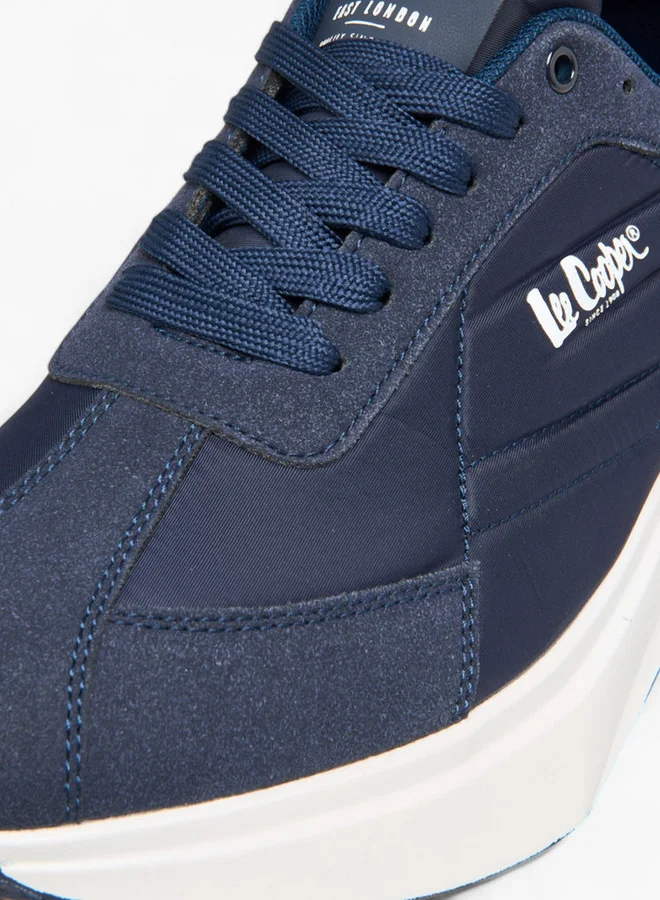 لي كوبر Men's Solid Lace-Up Sneakers