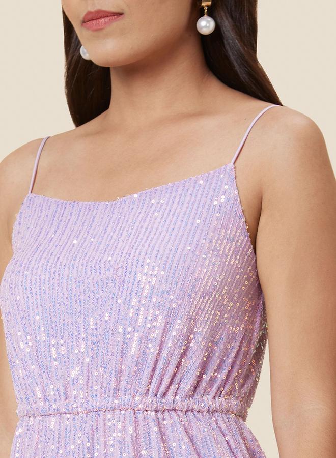 globus Lavender Embellished Strappy Mini Dress - Image 3
