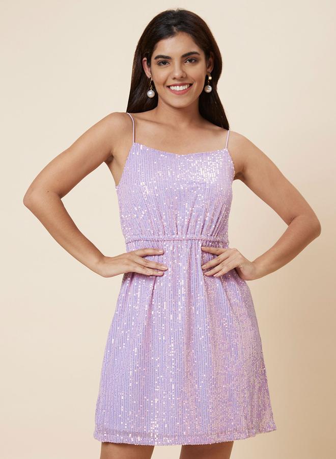 globus Lavender Embellished Strappy Mini Dress - Image 1