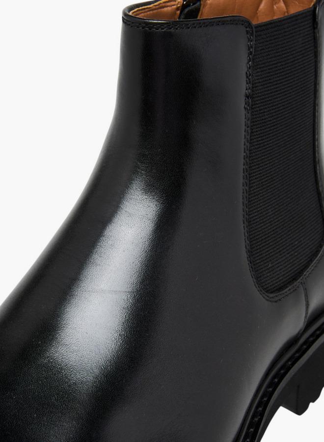 DUCHINI Men's Solid Chelsea Boots with Zip Closure and Pull Tabs - Image 4