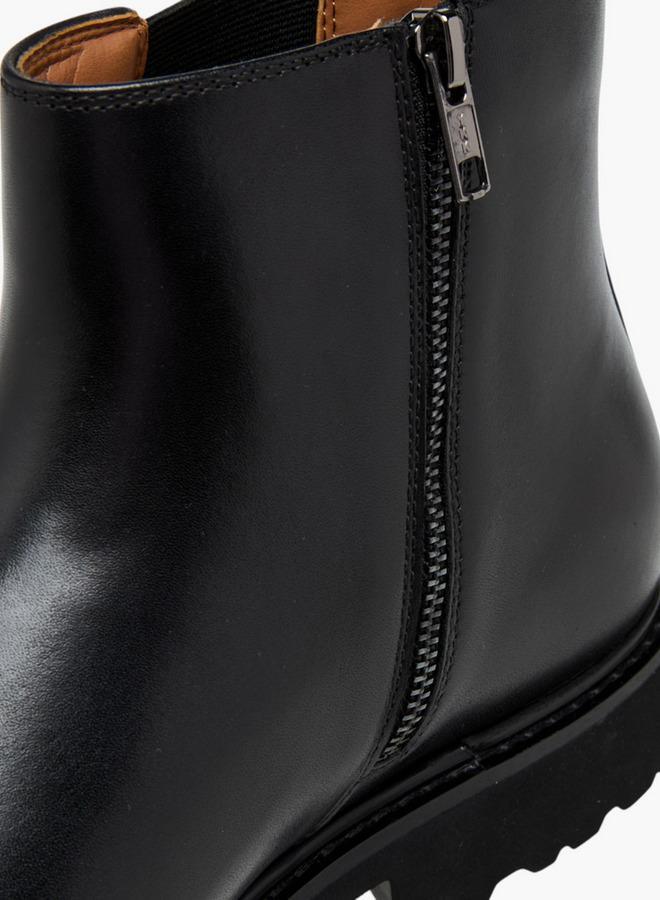 DUCHINI Men's Solid Chelsea Boots with Zip Closure and Pull Tabs - Image 5