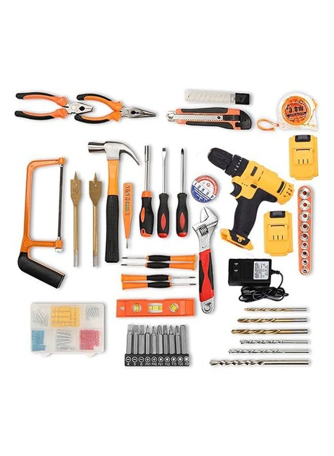 HOMESTAR 129 Piece Power Tools Kit with 48V Cordless Drill, Professional Household Home Tool Set DIY Hand Kits for Garden Office House Repair Maintain - Image 2