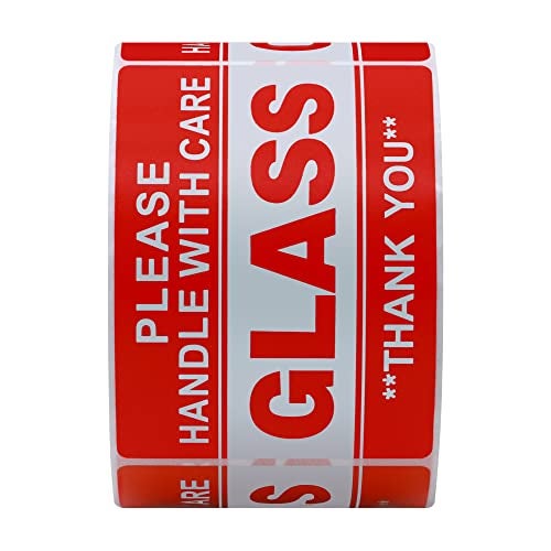 HYBSK 2x3 inch Handle with Care Thank You Glass Stickers Adhesive Label 300 Per Roll (2x3 inch) - Image 2