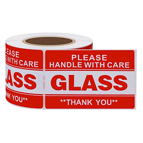 HYBSK 2x3 inch Handle with Care Thank You Glass Stickers Adhesive Label 300 Per Roll (2x3 inch) - Image 4