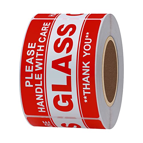 HYBSK 2x3 inch Handle with Care Thank You Glass Stickers Adhesive Label 300 Per Roll (2x3 inch) - Image 3