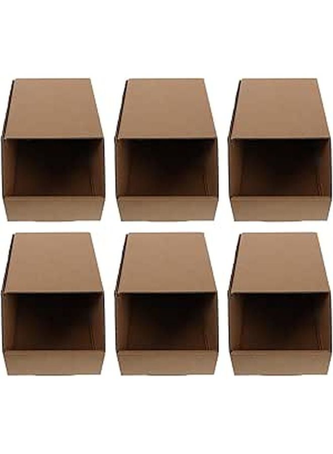 6 Pack Cardboard Storage Bins With Half Lid Easy Assembly For Home Office Garage Organization - Image 1