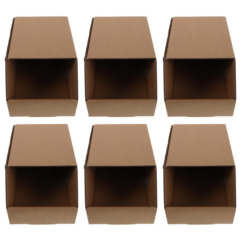 6 Pack Cardboard Storage Bins With Half Lid Easy Assembly For Home Office Garage Organization - Image 2