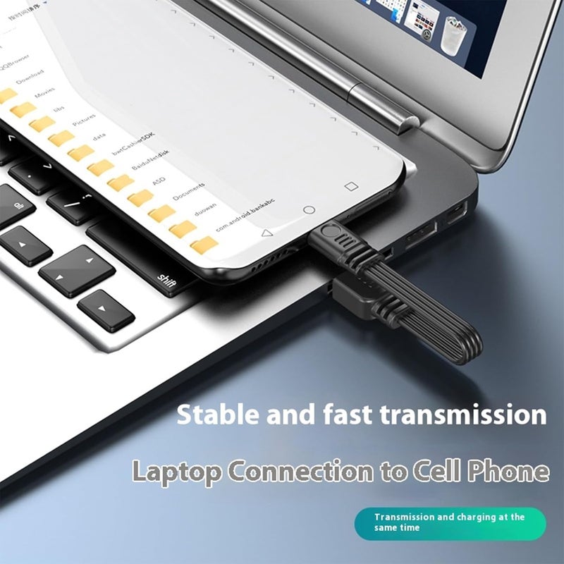 كابل بيانات سيليكوني ثقيل من USB إلى USB 5Pin للشحن السريع بديل لإكسسوارات الإلكترونيات المنزلية والسفر - Image 5
