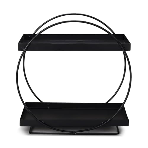 Cri8Hub Round 2-Tier Kit-chen Storage Rack, Metal Spice Organizer Shelf, Kit-chen Pantry Storage Organizer | MultiPurpose Storage Organizer | Kit.chen Racks | Kit-chen Organizer, Black - Image 3
