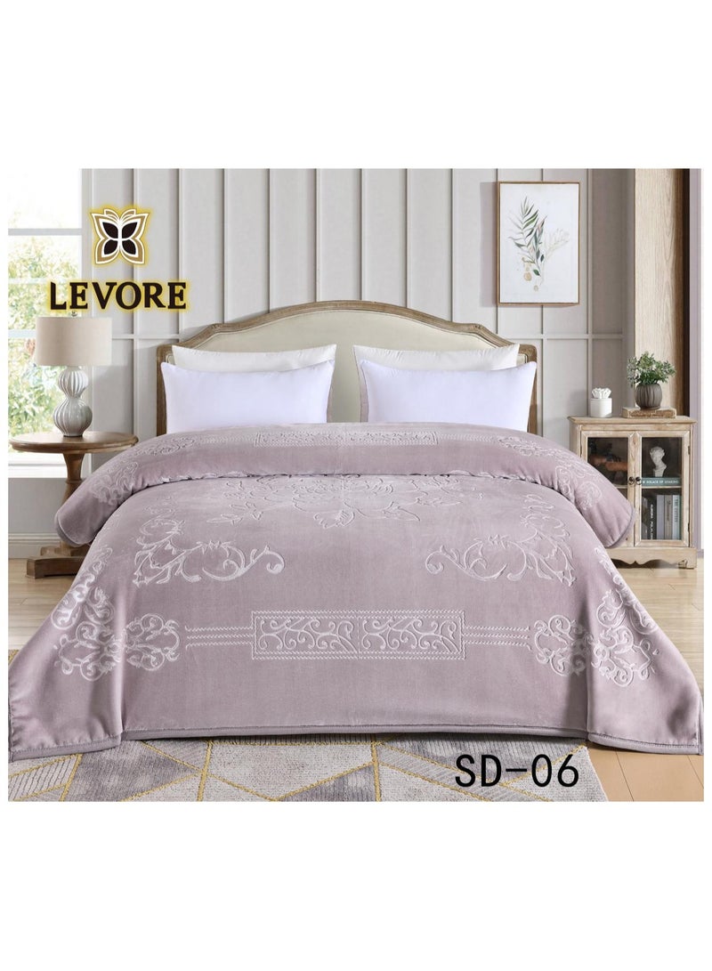 LEVORE Soft-touch blanket engraved with distinctive winter designs and engravings, two-piece, 6 kg, size 240X220 cm  - Image 1