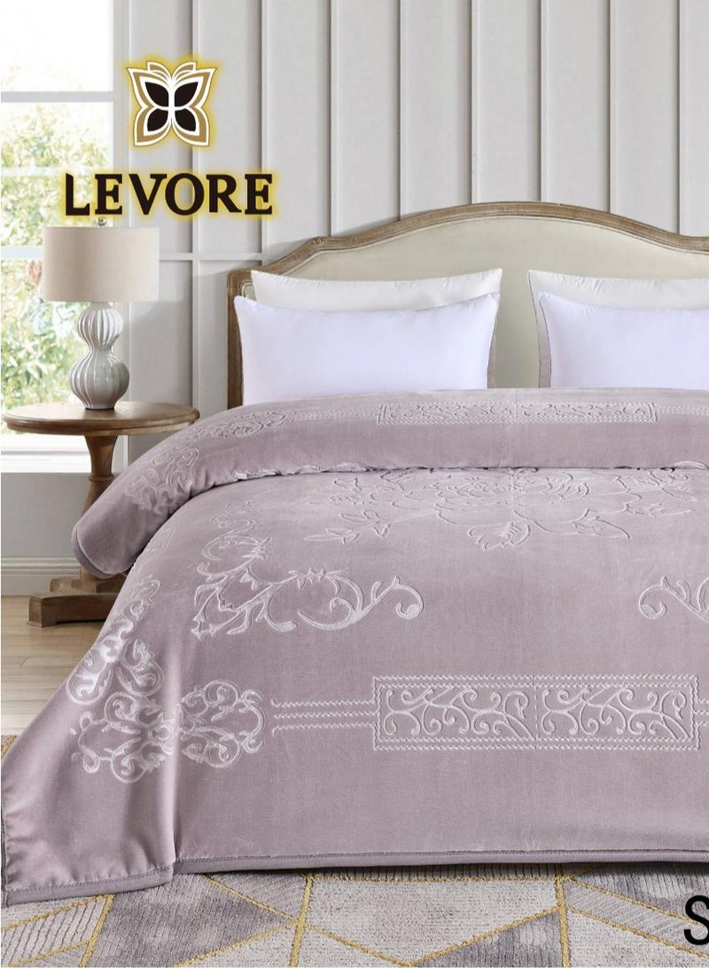 LEVORE Soft-touch blanket engraved with distinctive winter designs and engravings, two-piece, 6 kg, size 240X220 cm  - Image 3
