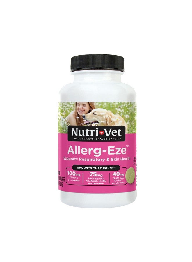 nutri vet Nutri-Vet Allerg-Eze Chewables for Dogs, Formulated Antioxidants and Omega-3 Acids, Dog Allergy Relief, Supports Respiratory and Skin Health, 60 Chewables - Image 1