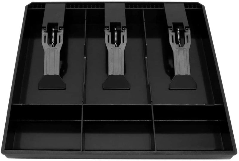Homava Cash Drawer Register Insert Tray 3 Bills 3 Coins Money Storage Box Plastic 9.6 x 9.6 x 1.4 inch, Black - Image 1