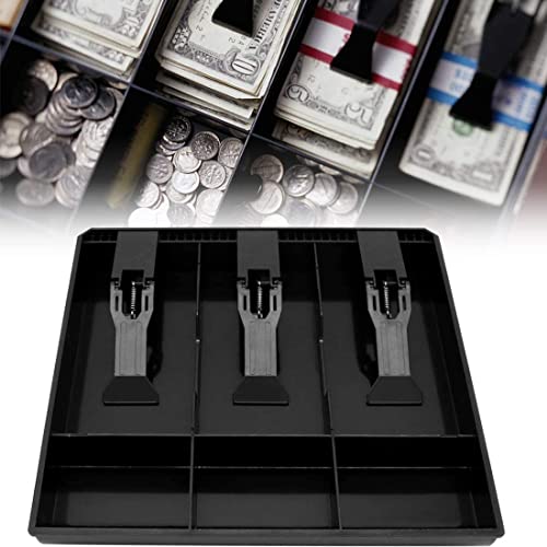Homava Cash Drawer Register Insert Tray 3 Bills 3 Coins Money Storage Box Plastic 9.6 x 9.6 x 1.4 inch, Black - Image 5