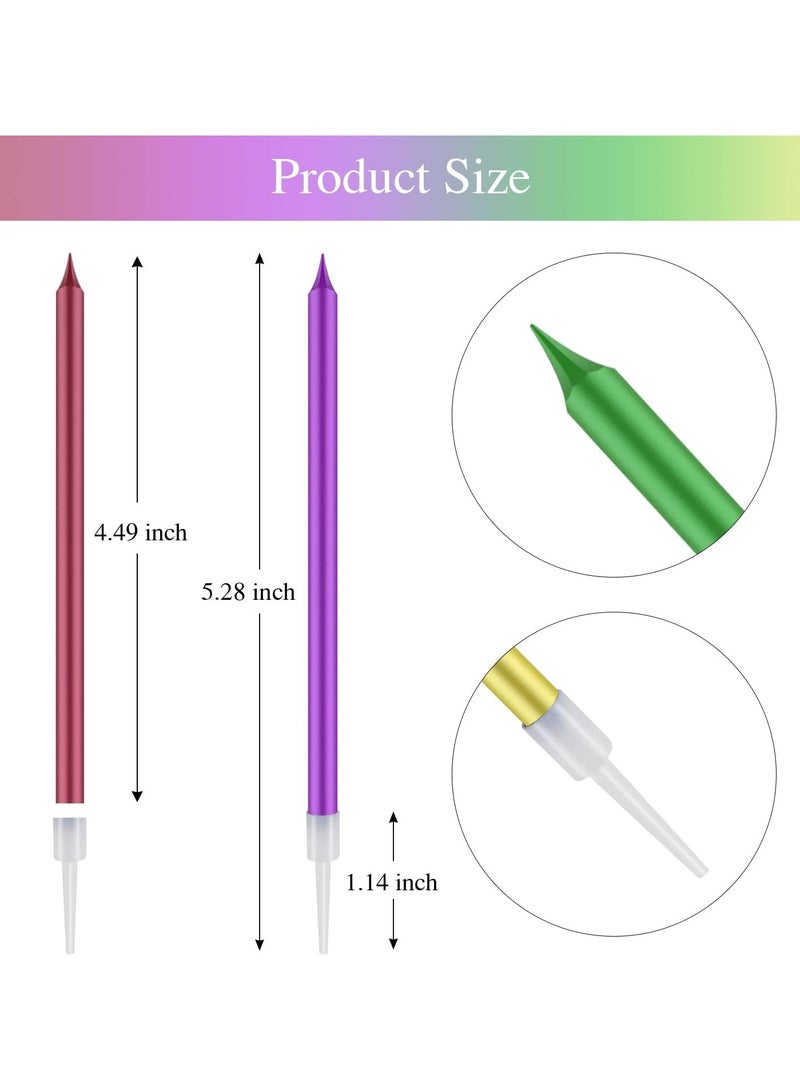 12 Count Birthday Candles Electroplate Birthday Candles Set Long Thin Cake Candles Slow Burning Candles for Birthday, Wedding, Lucky Party Decoration - Image 2