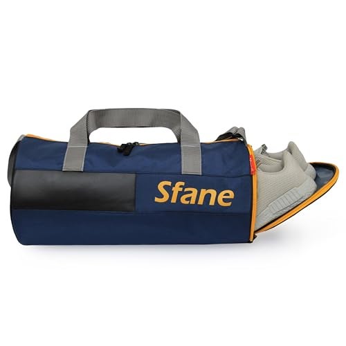 Sfane Polyester 23 cms Duffle/Shoulder/Gym Bag for Men & Women with Separate Shoe Compartment (Navy Blue) - Image 1