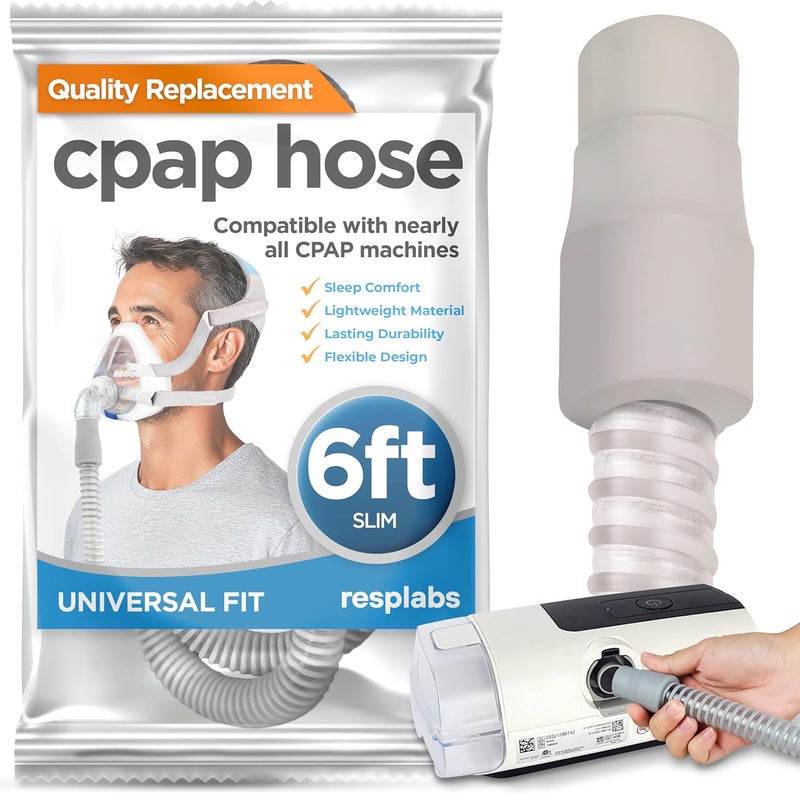 RespLabs Medical Inc. resplabs CPAP Hose Compatible with Most CPAP and BiPAP Machines - 6 Foot Slim 15mm, Gray (Pack of 1)
