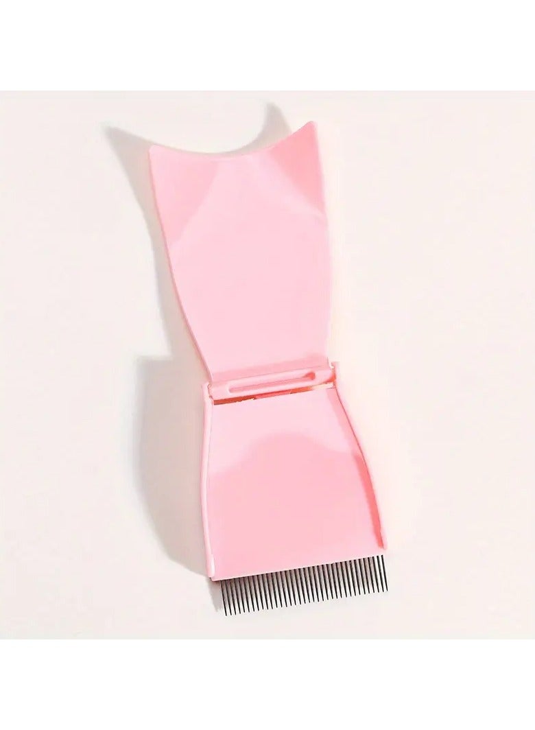 Goolsky Single foldable steel needle eyelash comb, eyelash comb, eyebrow brush, eyelash separator, mascara applicator, eyelash definer, foldable - Image 1