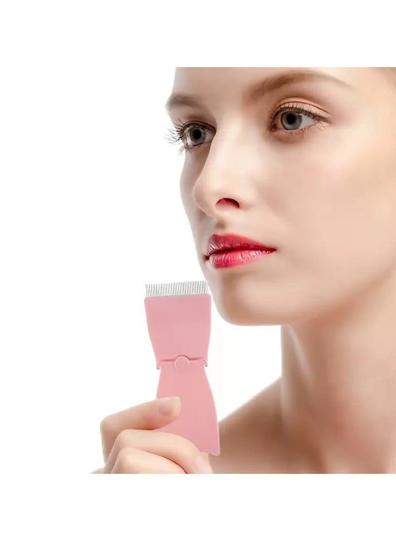 Goolsky Single foldable steel needle eyelash comb, eyelash comb, eyebrow brush, eyelash separator, mascara applicator, eyelash definer, foldable - Image 2